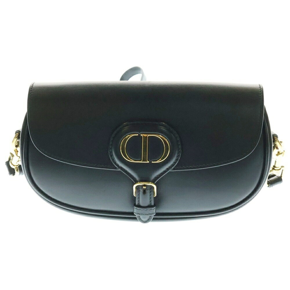 Christian Dior Boy East West Shoulder Bag Black Leather RED Exit